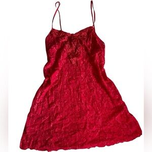Vintage Cinema Etoile Red Lace Slip Dress